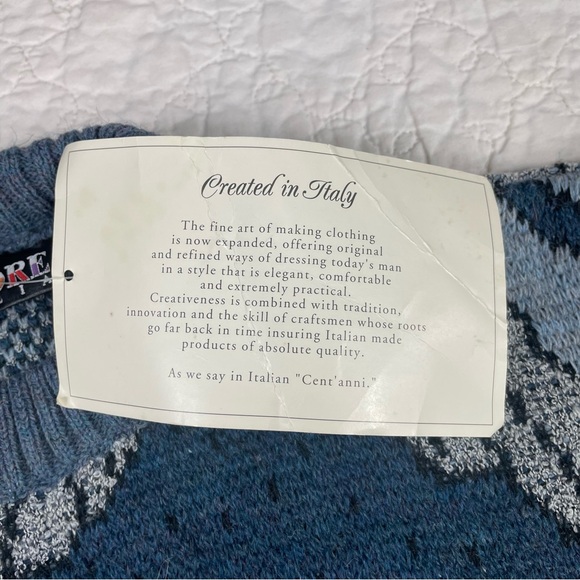 🔥NWT Colore Italia Wool Blend Knit Cardigan Sweater In Gray & Blue Men’s Sz L - Picture 6 of 9
